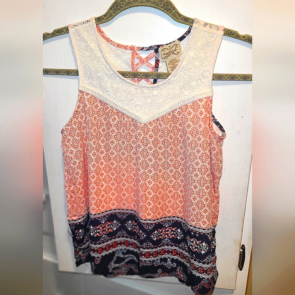 Eyelash Couture,Women's top sz=Med. Pink,Navy,White